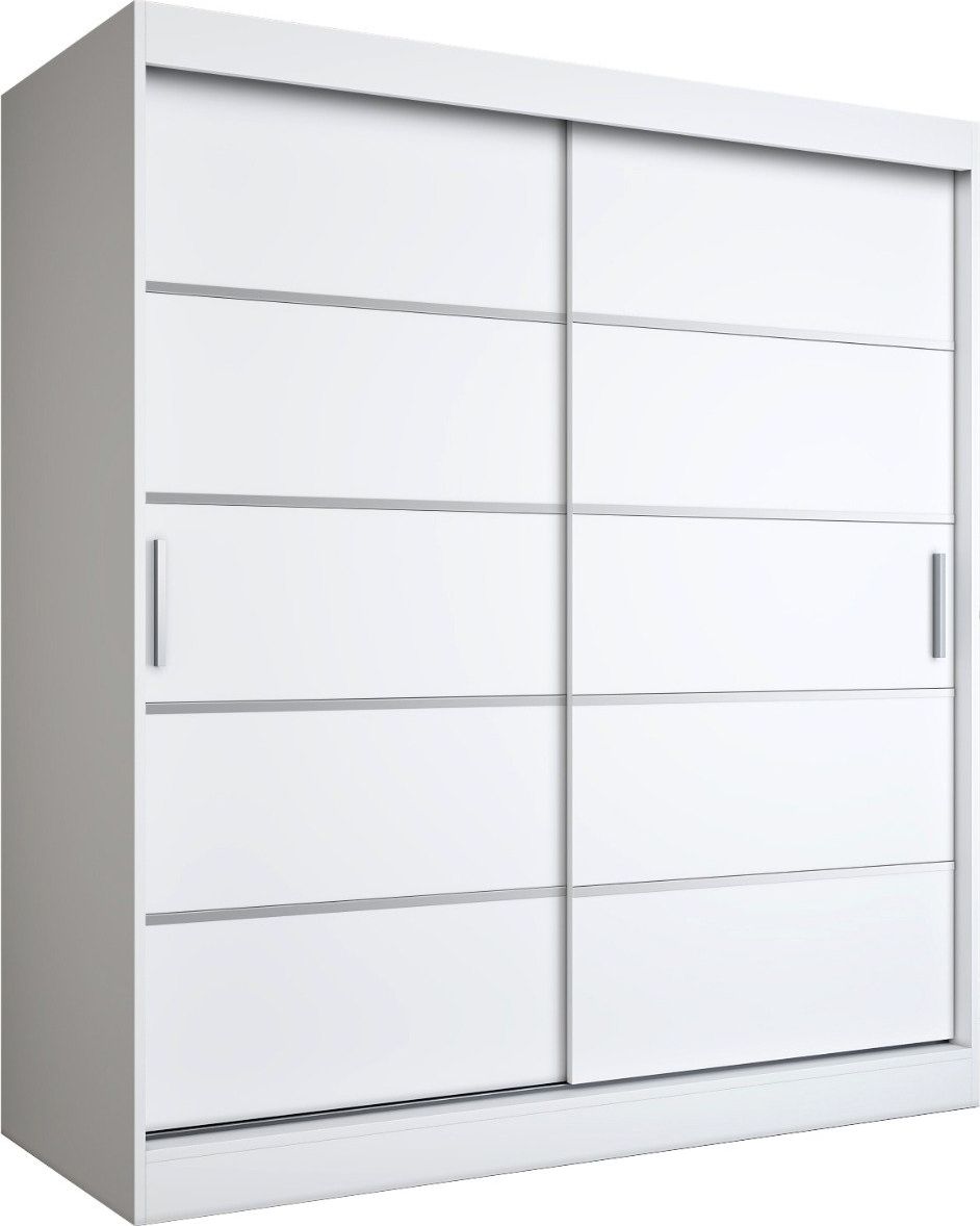 MKPOL Szafa przesuwna MODUO COMFORT 180 biała mat z listwami