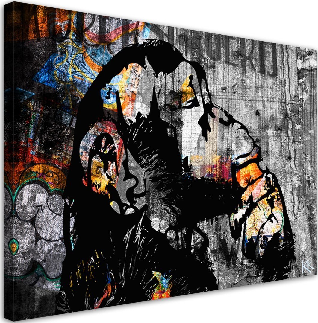 Feeby Obraz na płótnie, Street art banksy małpa abstrakcja - 120x80