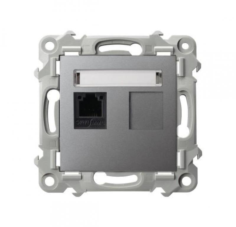 SZAFIR Gniazdo telefoniczne pojedyncze szary mat GPT-1Z/m/70