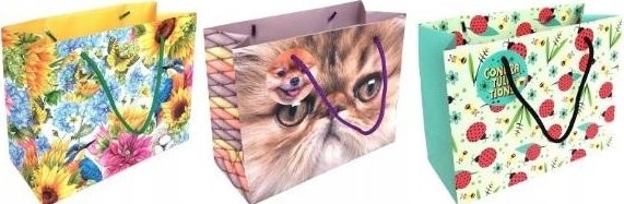 Dekoracja świąteczna MFP paper Torebka ozdobna matowa 23x18x10cm mix FRESH