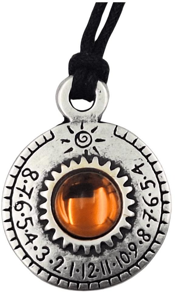 Naszyjnik Zegarek Słoneczny - Saturn Posrebrzany Zamak + Czeski kryształ SAT26