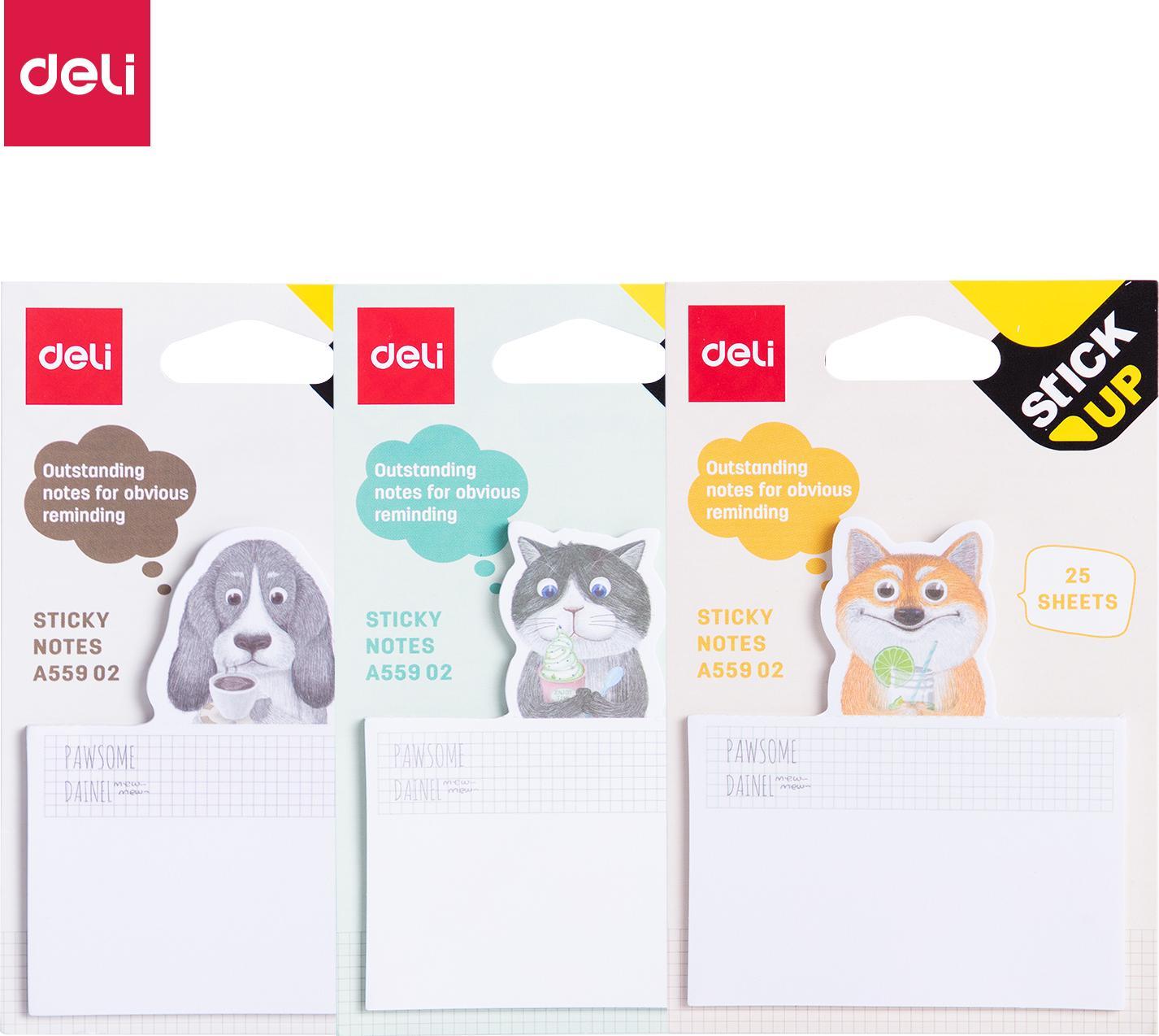 Deli NOTES SAMOPRZYLEPNY DELI A55902 LISEK/KOTEK/PIESEK 25 KARTEK