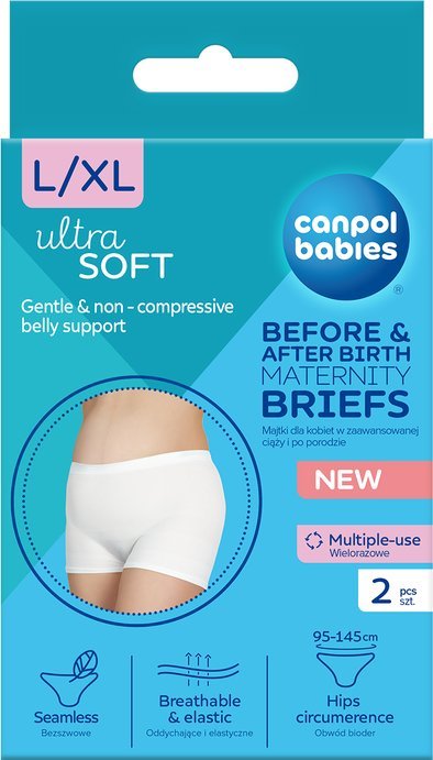 Majtki poporodowe Bielenda Majtki dla kobiet w zaawansowanej ciąży i po porodzie 2 szt. L/XL 16/001