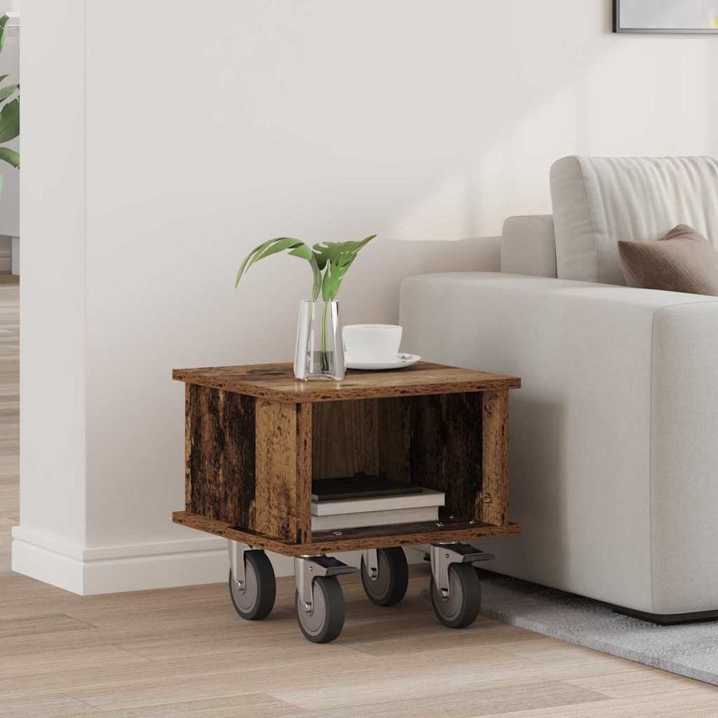 vidaXL Stół pod telewizor Stare drewno 37 x 35 x 35 cm