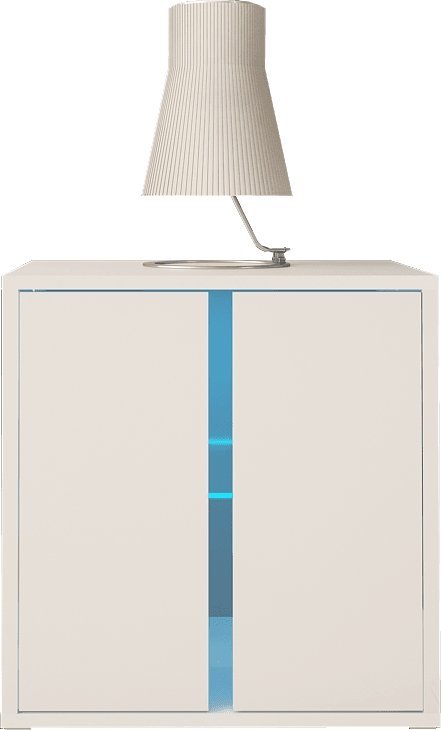 MEGSTYL SZAFKA NOCNA CUBE 50cm Biała + LED RGB