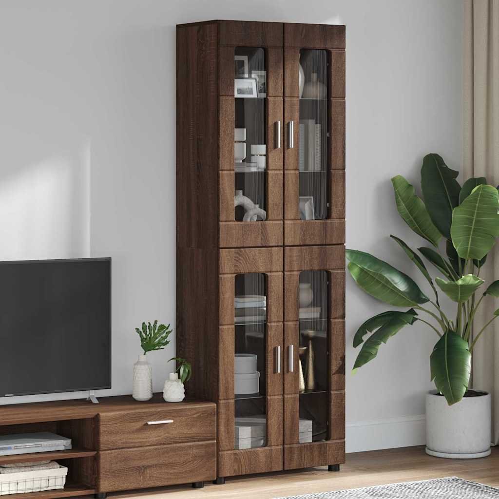 vidaXL Highboard Brązowy dąb 60 x 35 x 182 cm