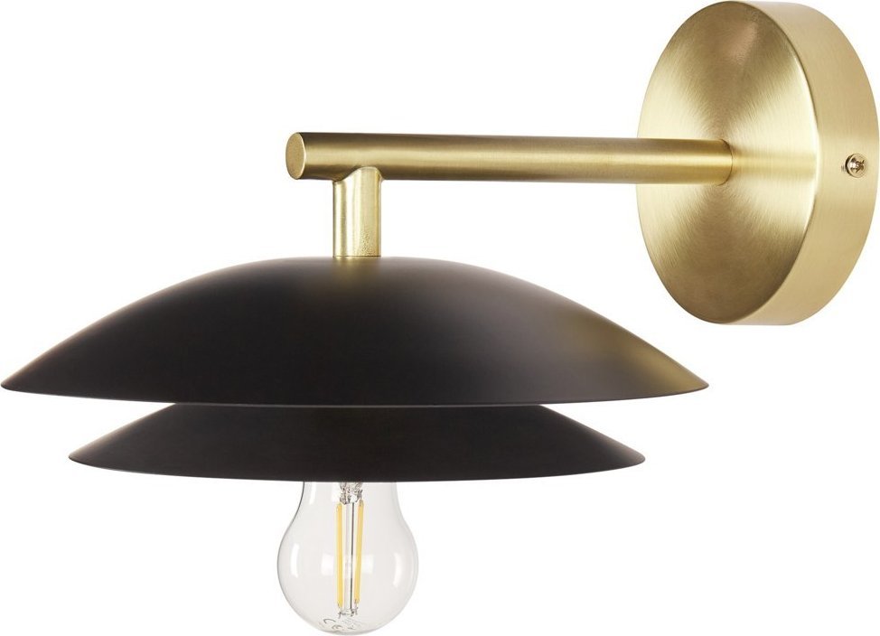 Kinkiet Beliani Lampa ścienna metalowa czarna LASOLO