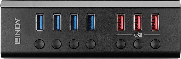 HUB USB Lindy LINDY 4 Port USB 3.0 Hub mit 3 Schnellladeports
