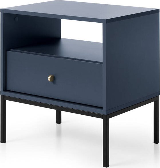 Ravio Stylowy stolik nocny Bari w kolorze granatowym