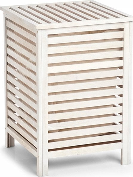 Kosz na pranie Zeller Kosz na pranie drewniany, skrzynia, kolor biały, ZELLER