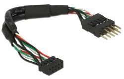 Delock USB 9 pin - USB 9 pin, 0.12m, Czarny (41977)