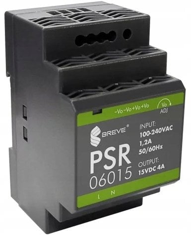 Zasilacz impulsowy PSR 06015 230/ 15VDC 4A 60W na szynę DIN, Uzas: 85-264VACVAC, Ta70, 17000-1562