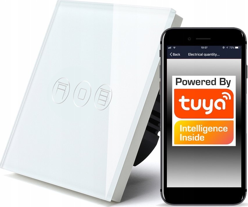 Włącznik Rolet Sterownik Dotykowy WiFi TUYA biały