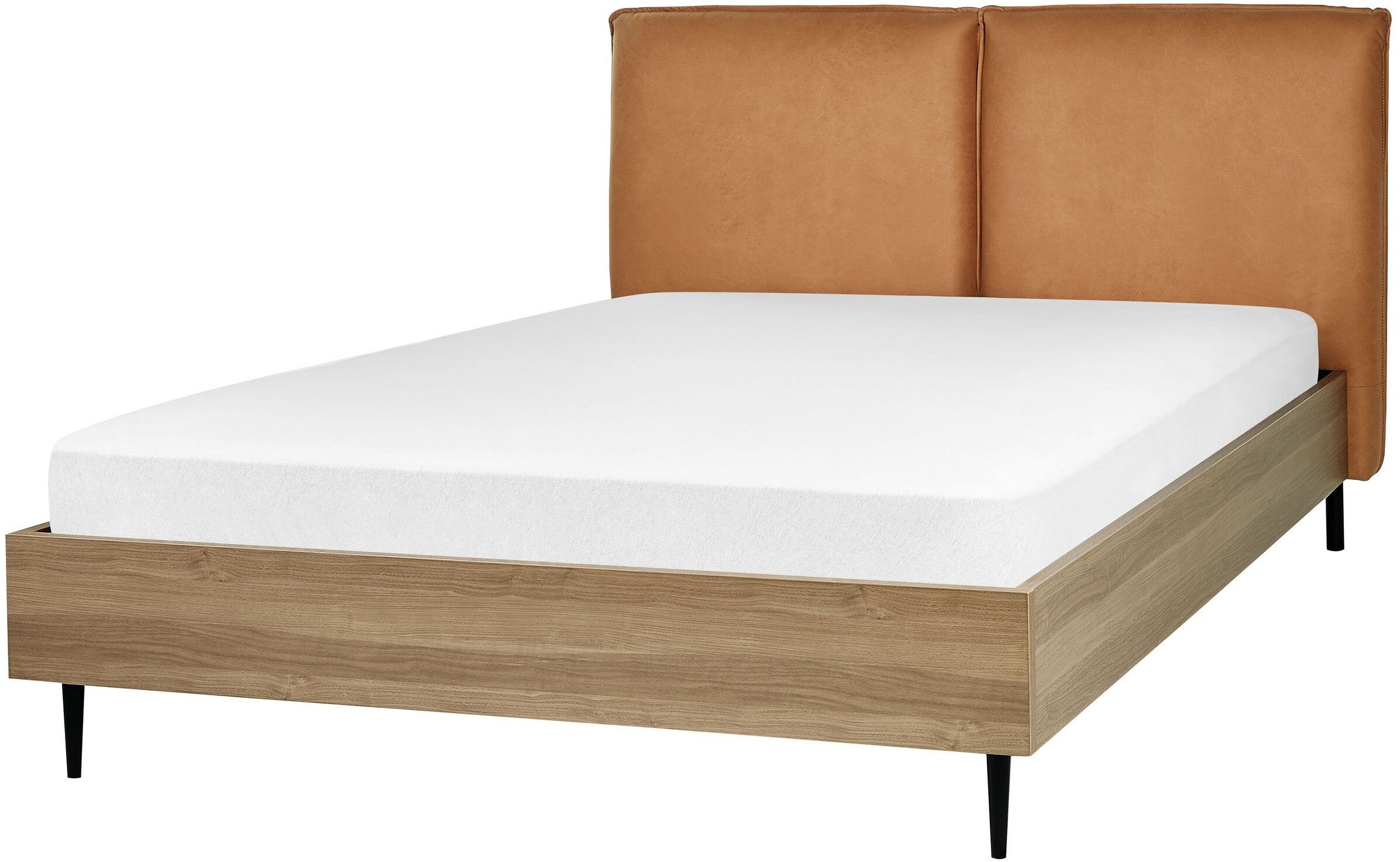 Łóżko Ekoskóra LIMANTON 140 x 200 cm Złoty brąz