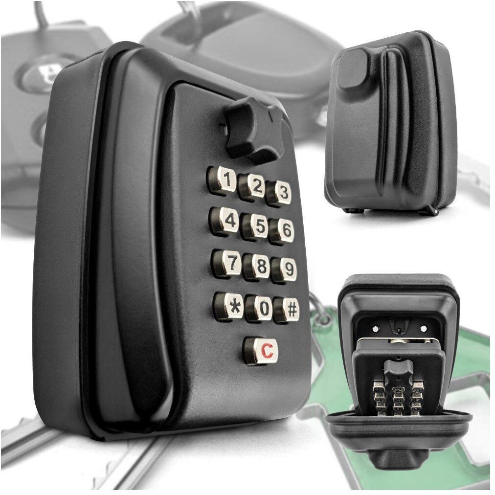 Metalowa Skrzynka Sejf na Klucze Aluminiowa Schowek Klawiatura Kod Solidna