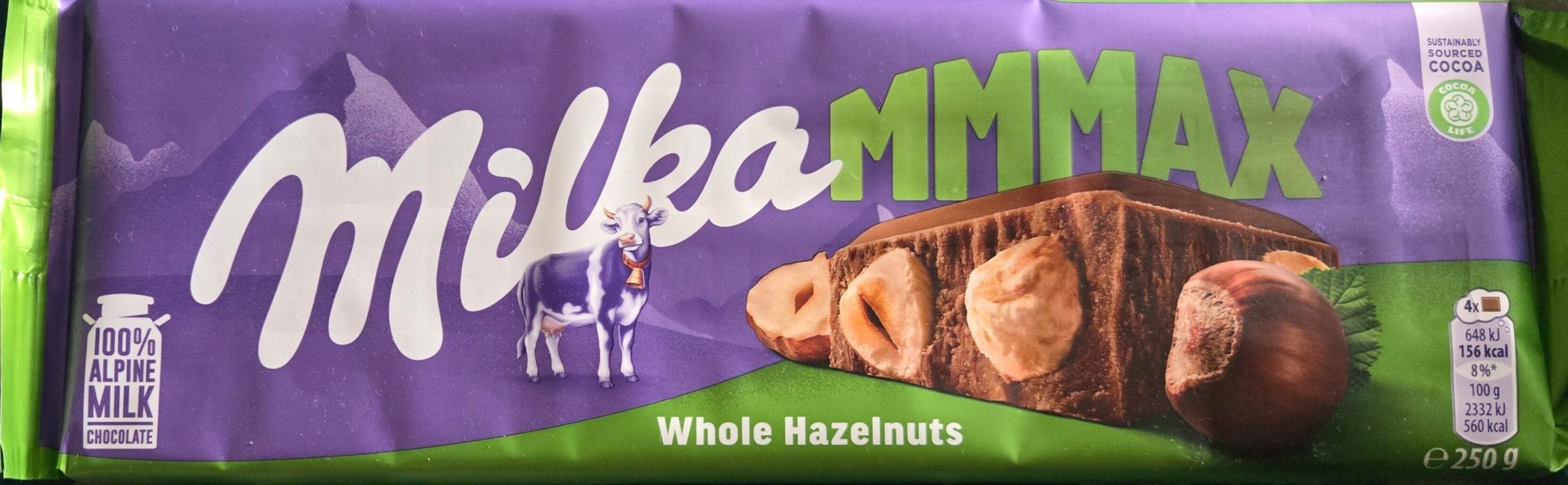 Milka Mmmax Whole Hazelnuts Czekolada mleczna 250 g