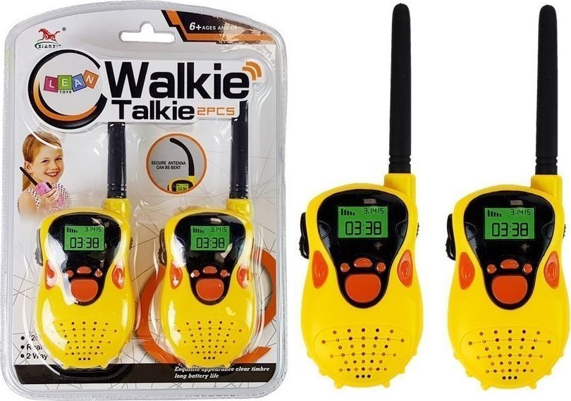 Krótkofalówka LeanToys Walkie Talkie Krótkofalówki Zasięg 100 m Żółte Dla Dzieci