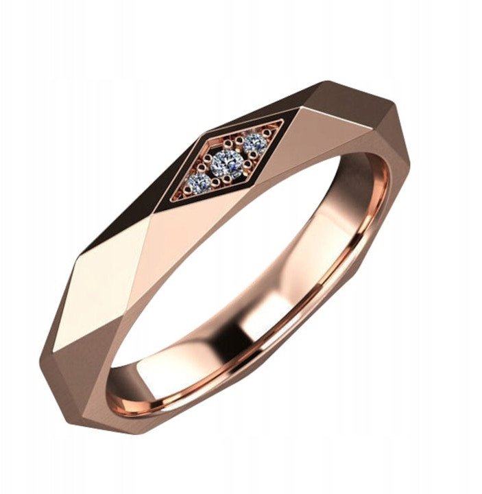 ZŁOTA OBRĄCZKA PIERŚCIONEK ŚLUBNA STAL 316L r.19