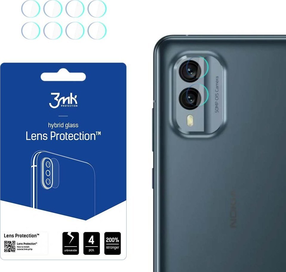 3MK Szkło hybrydowe na obiektyw aparatu 3MK Lens Protect Nokia X30 [4 PACK]