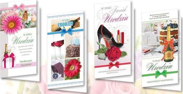 Top Graphic Karnet DL De Lux. Urodziny MIX (10szt.)