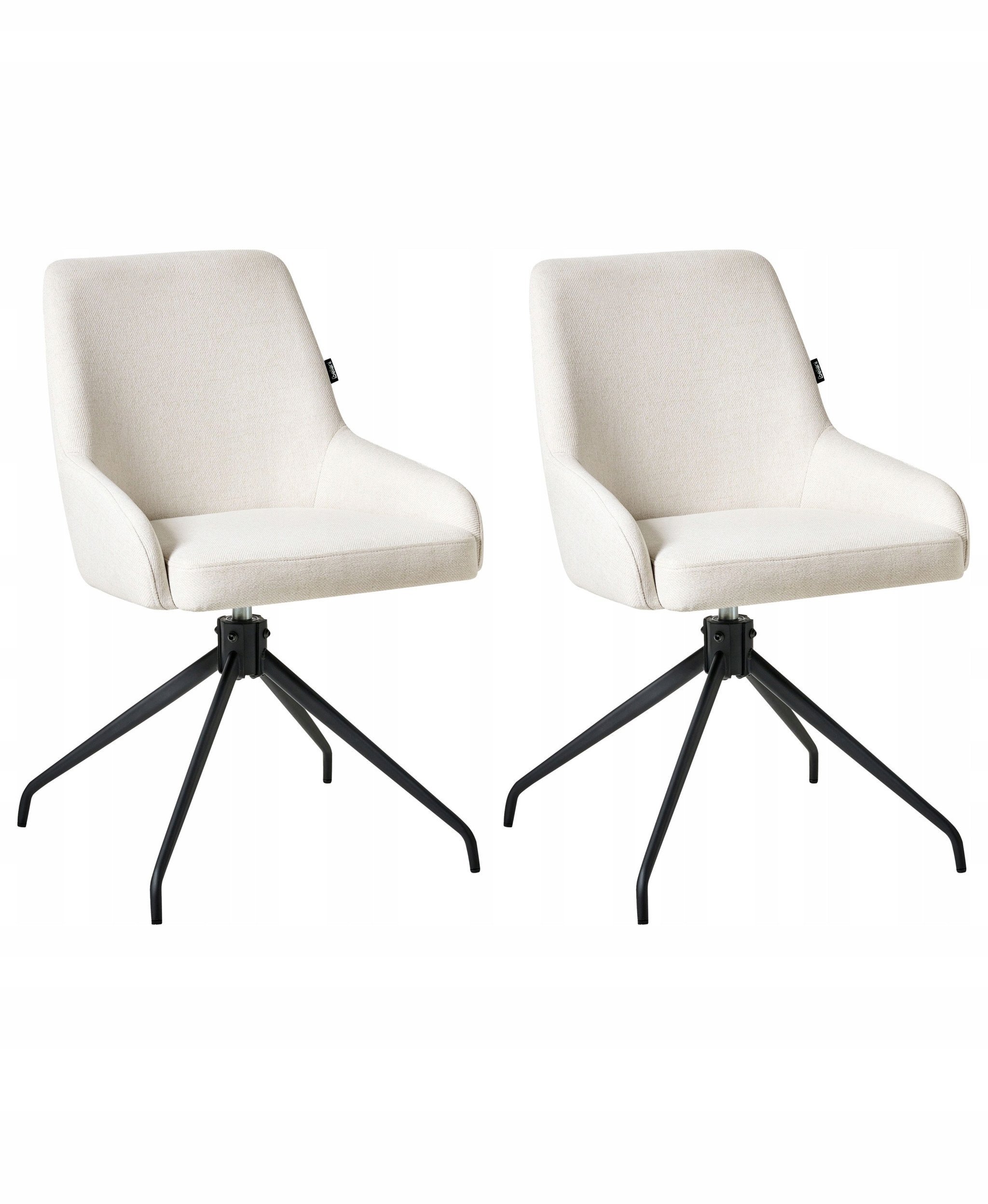 Zestaw 2 krzeseł do jadalni Obrotowy JENNER Złamana biel