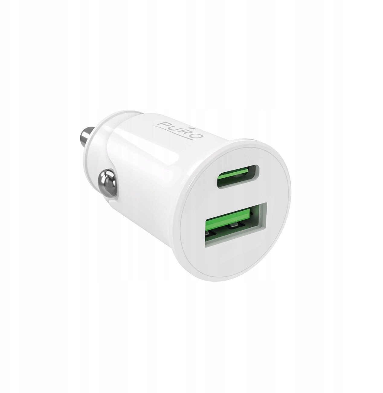Ładowarka samochodowa Puro Pro Lite 1x USB-A + 1x USB-C Power Delivery 20W - biała