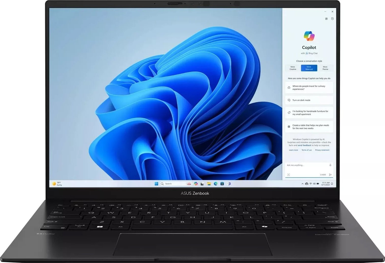 Laptop Asus ZenBook UM3406HA-WS74T / Ryzen 7 / 16GB / SSD 512GB / Radeon 780M / WUXGA / 14" OLED / Win 11