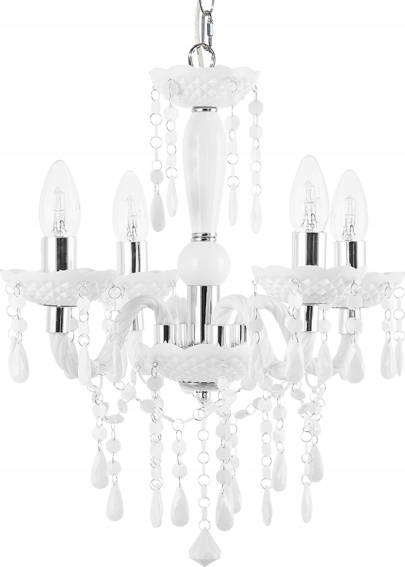 Lampa wisząca Beliani Żyrandol akrylowy biały KALANG