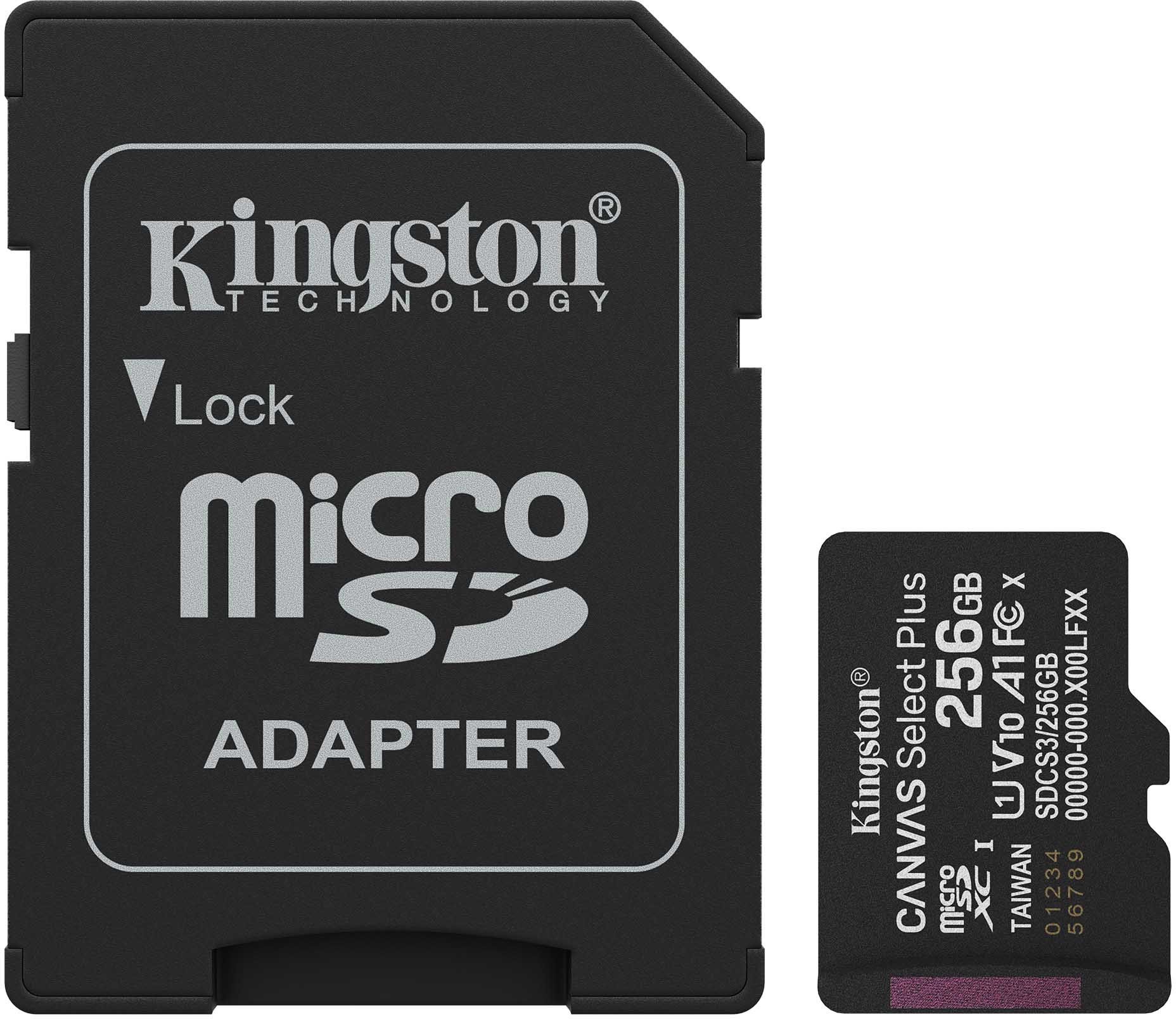 Karta Kingston Canvas Select Plus MicroSDXC 256 GB UHS-I/U1 A1 V10 (SDCS3/256GB)