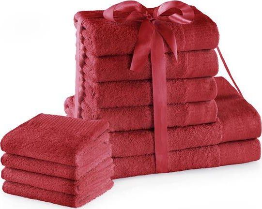 AmeliaHome Zestaw ręczników Amari 10 elementów czerwony AmeliaHome
