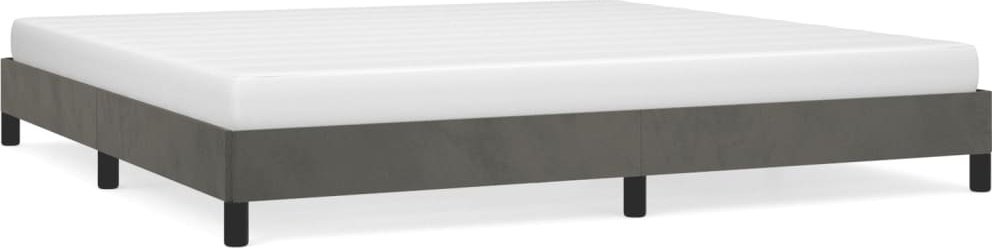 vidaXL vidaXL Rama łóżka, ciemnoszara, 200x200 cm, tapicerowana aksamitem