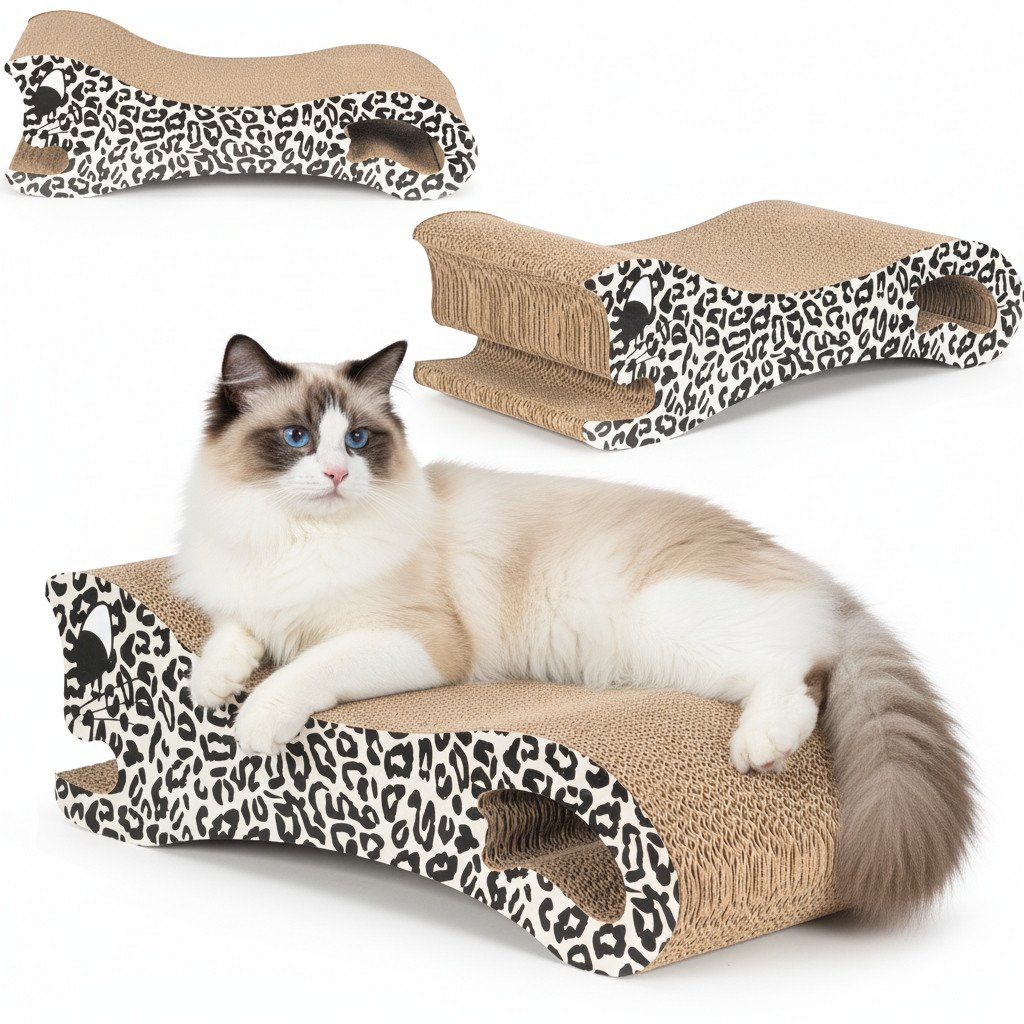 Coil drapak dla kota legowisko ekologiczny mdf w kształcie kota pantera