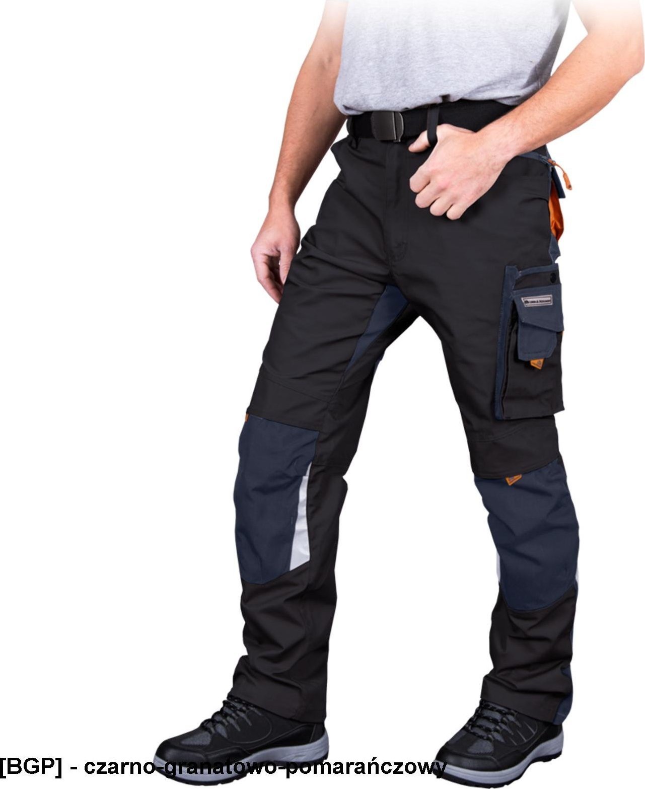 Leber&Hollman LHNAT - spodnie ochronne do pasa - czarno-granatowo-pomarańczowy 62