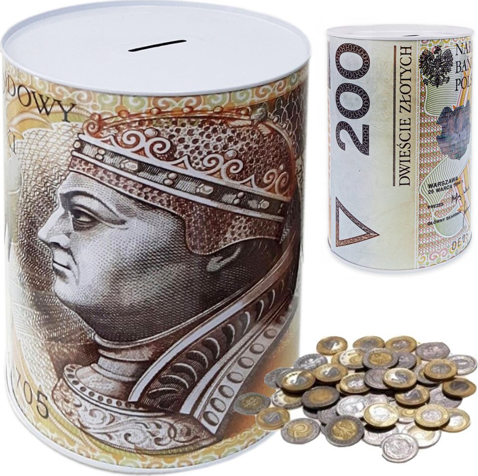 Verk Skarbonka metalowa na pieniądze puszka xl duża Skarbonka metalowa na pieniądze puszka xl duża