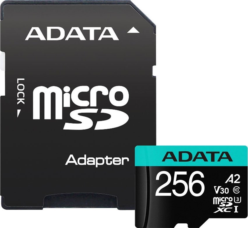Karta ADATA Premier Pro MicroSDXC 256 GB Class 10 UHS-I/U3 A2 V30 (AUSDX256GUI3V30SA2-RA1)