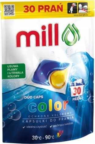 Mill Kapsułki do prania kolorowych tkanin 30 szt Mill duo caps