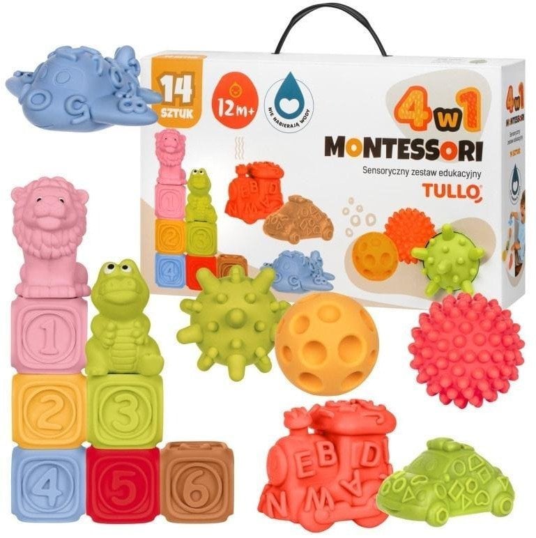 Klocki sensoryczne Zestaw Montessori 14szt