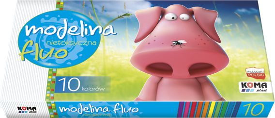 KOMA-PLAST Modelina 10 kolorów fluorescencyjna