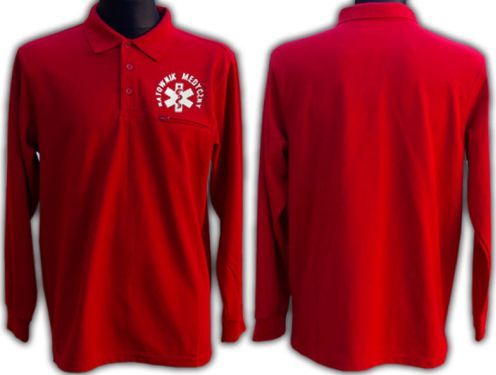 LPP - Promostars Koszulka Polo ratownicza FUNKCYJNA męska z długim rękawem czerwona