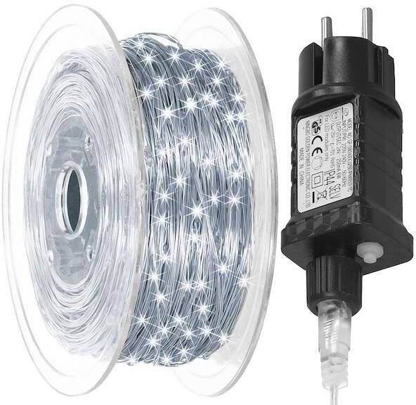 Lampki choinkowe na szpuli 1000 LED druciki biały zimny wewnętrzno-zewnętrzne UNIWERSALNY