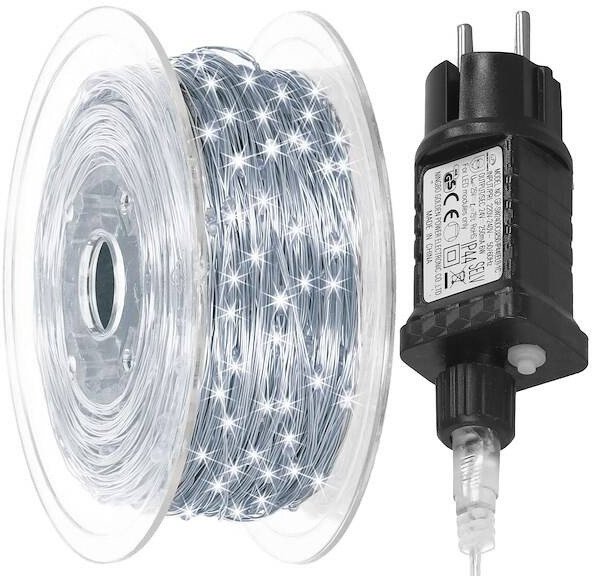 Lampki choinkowe na szpuli 1000 LED druciki biały zimny wewnętrzno-zewnętrzne UNIWERSALNY