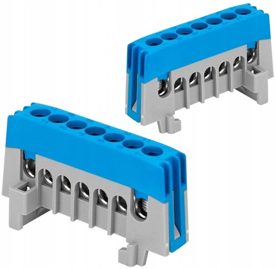 Listwa zaciskowa izolowana PRO, N, 7 przewodów, niebieski,OR-LZ-8208/7/BL