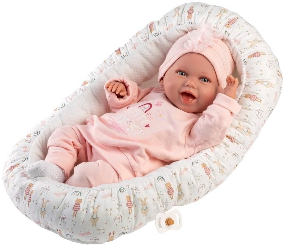 Llorens 74122 Lalka bobas śmiejąca się Mimi 42 cm z kokonem