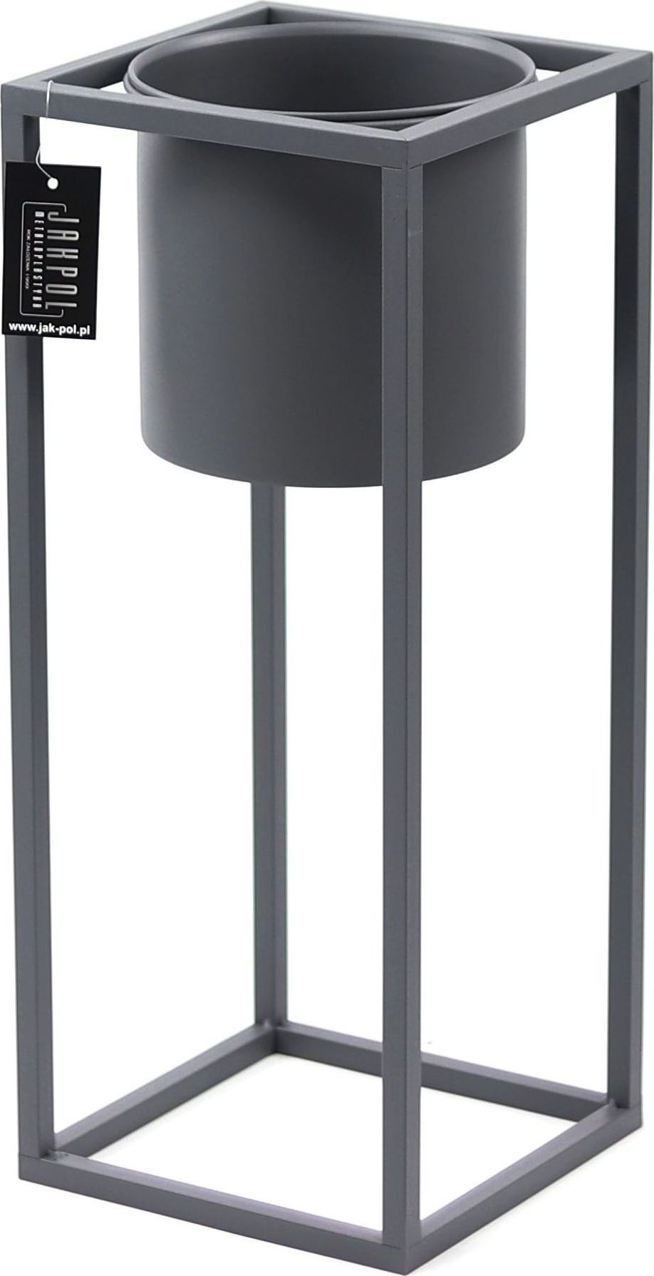 Jakpoldesign Kwietnik Metalowy Stojak z donicą UGO 60cm szary loft 05-16/S