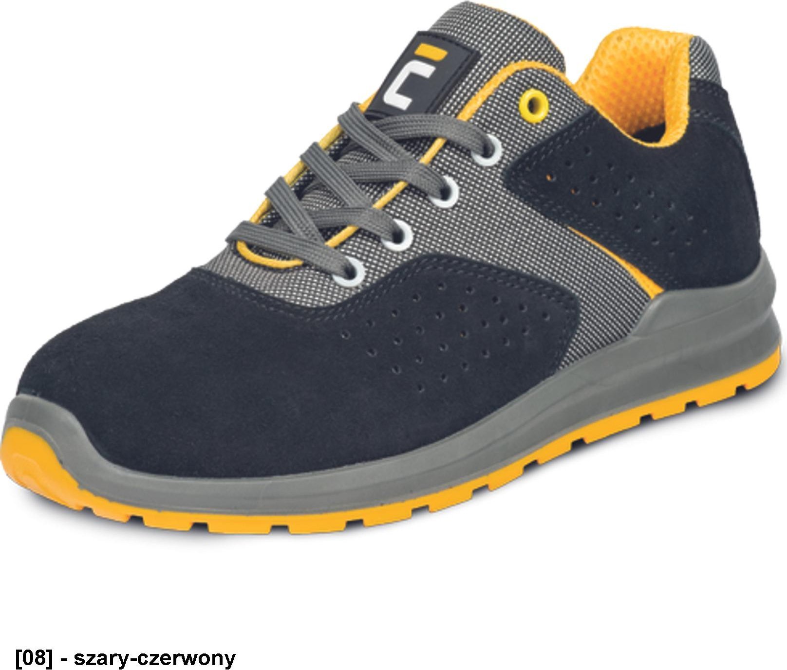 CERVA GRIMMA O1 SR - Półbuty z wkładką antystatyczną podeszwa PU/PU wykonana z poliuretanu podwójnej gęstości Cholewka ze skóry zamszowej 45