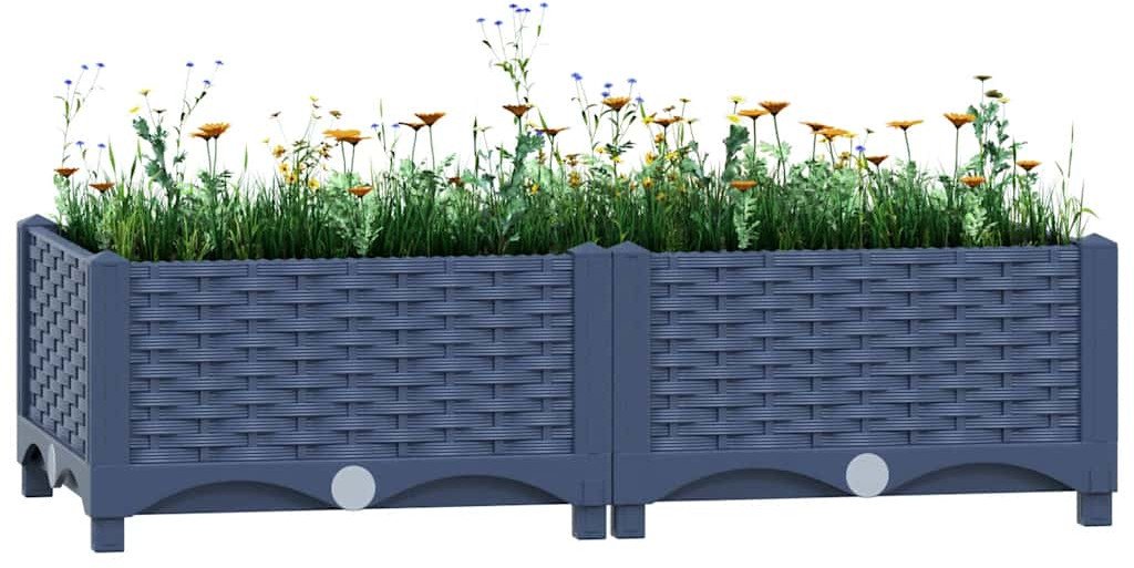 vidaXL Donica do podniesionej rabaty, 80x40x23 cm, polipropylen