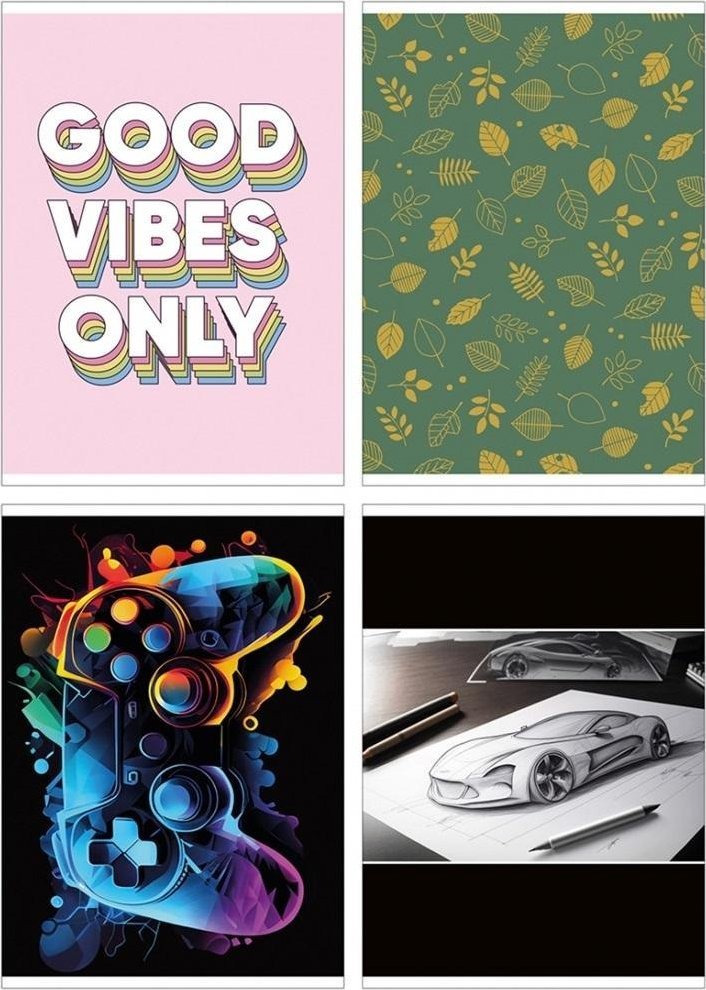 Zeszyt A5/60K kratka mix (4szt)