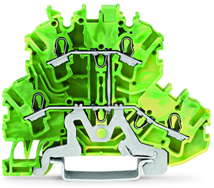 Wago Złączka 2-piętrowa 4przewodowa PE PE 5,2x69,7mm żółto-zielona - 2002-2207
