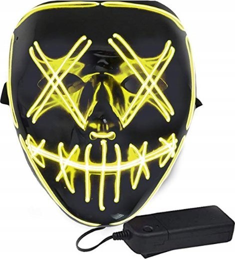 Korbi ŚWIECĄCA MASKA LED PURGE LEDOWA PRZEBRANIE ŻÓŁTA