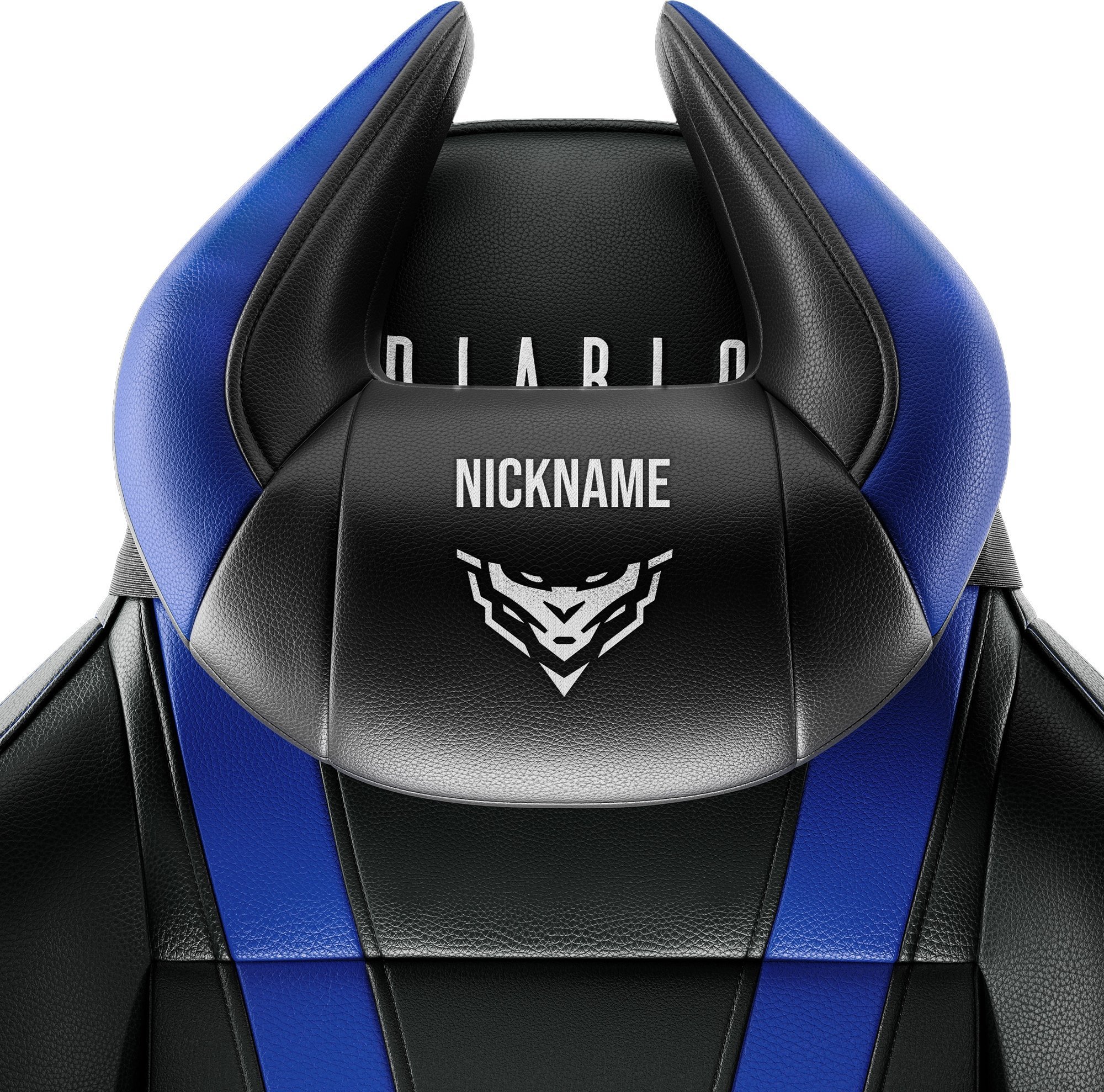 Diablo Poduszka zagłówek Diablo X-Horn ze spersonalizowanym haftem, czarno-niebieska